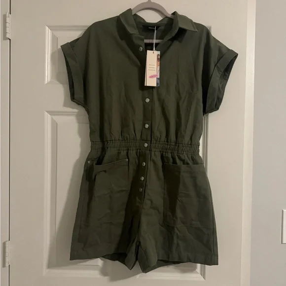 Utility Cargo Green Romper - Picture 4 of 5